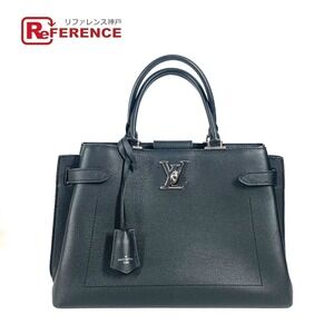 Louis Vuitton Lock Me Tote Bag Crossbody Handbag Leather Black
